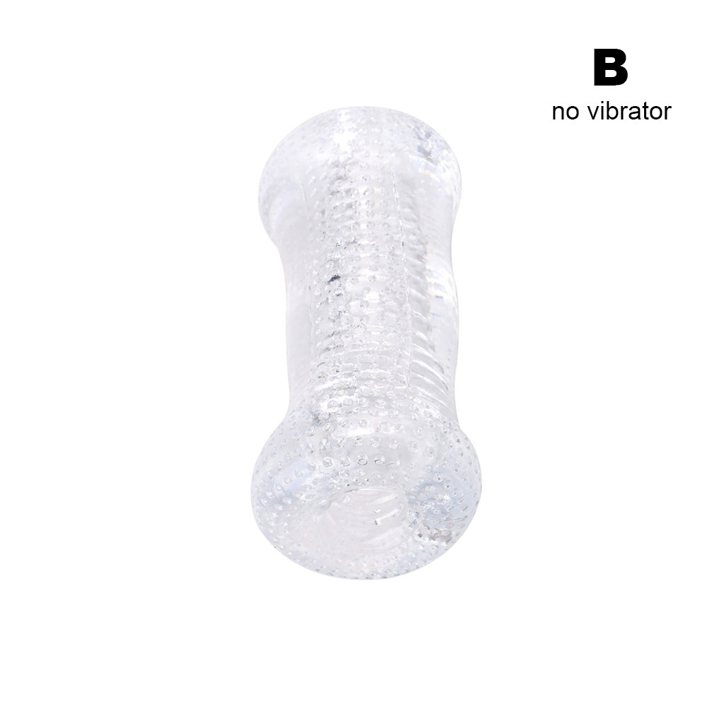 Transparent Double-Ended Male Masturbator – Soft TPE, Solo or Couples Play
