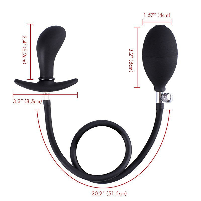 Liquid Silicone Detachable Inflatable Anal Plug – Pump to Inflate · Twist to Deflate · Wearable Design