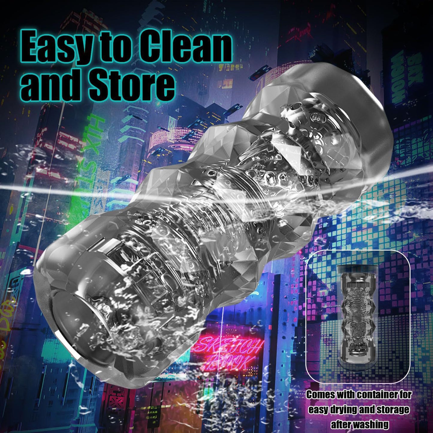 Transparent Handheld Masturbator – Penis Exerciser &amp; Stamina Trainer