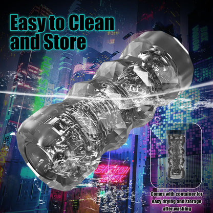 Transparent Handheld Masturbator – Penis Exerciser &amp; Stamina Trainer