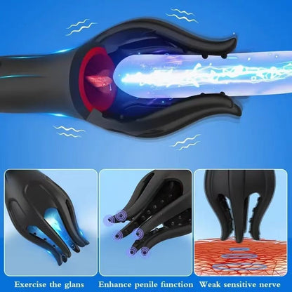 3-in-1 Tongue Licking Vibrating Masturbator – Licker · Vibrator · Trainer