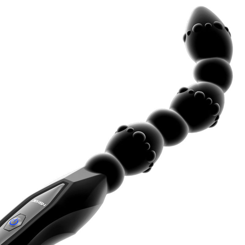 Silicone Beaded Anal Plug with Vibrating Dragon Whip – Dual Sensation