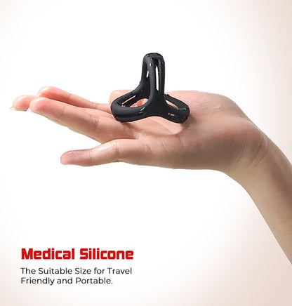Triple Locking Cock Ring – 3-Ring Silicone Penis Ring for Delay &amp; Control