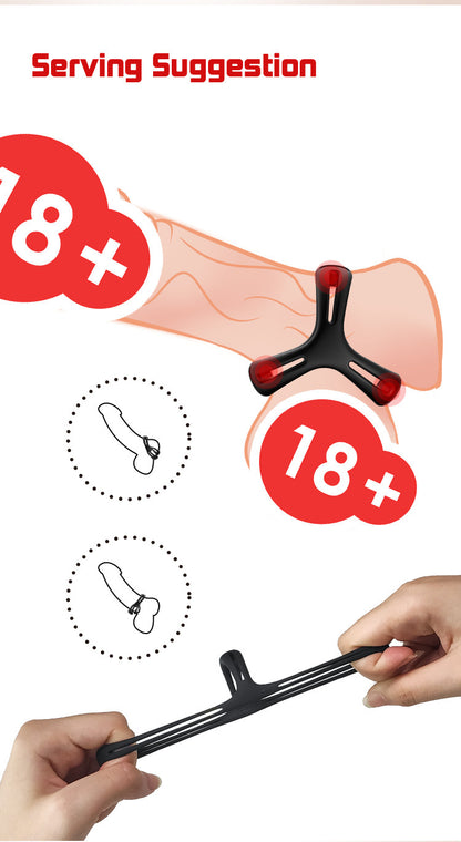 Triple Locking Cock Ring – 3-Ring Silicone Penis Ring for Delay &amp; Control