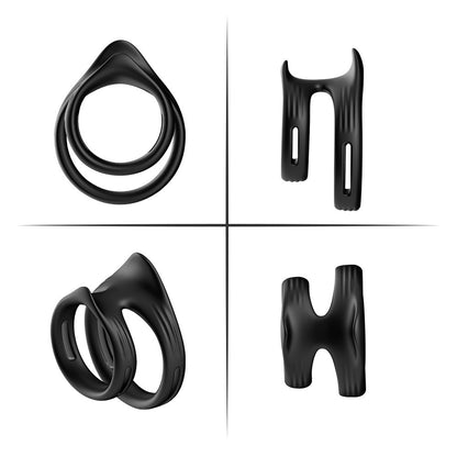 Triple Locking Cock Ring – 3-Ring Silicone Penis Ring for Delay &amp; Control