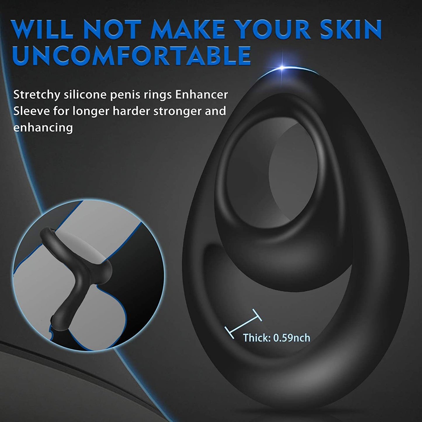 8-Shape Silicone Cock Ring – Soft, Stretchy &amp; Delay Control