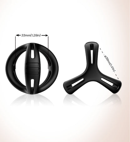 Triple Locking Cock Ring – 3-Ring Silicone Penis Ring for Delay &amp; Control