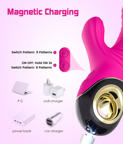 Rabbit Threaded Vibrator – Rotation · Thrusting · Tongue Licking 3-in-1