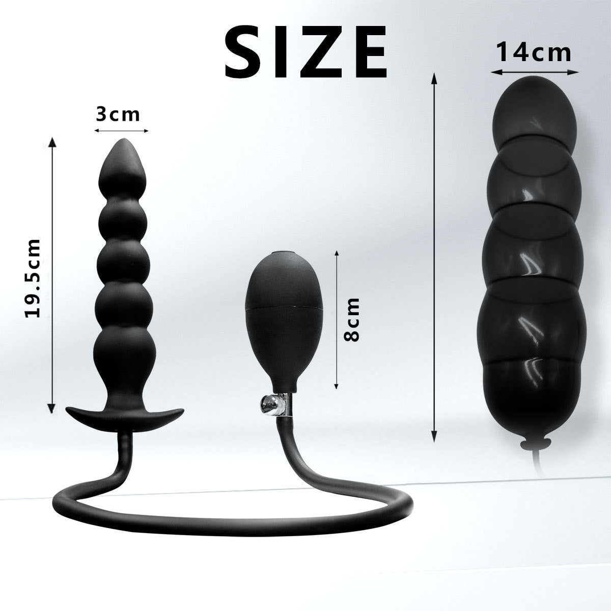 Medical Silicone Inflatable Anal Beads – 3/5 Bead · Adjustable Expansion · Safe &amp; Comfortable