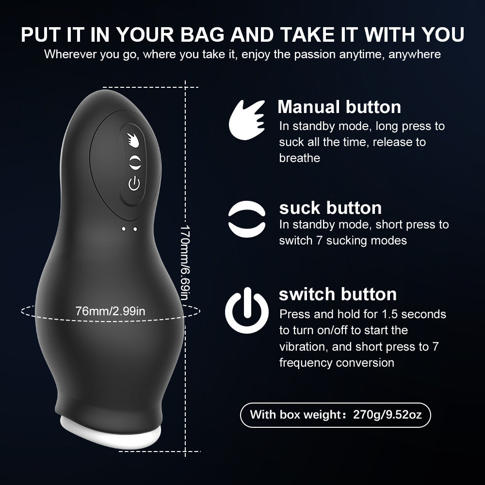 Automatic Male Masturbator with 7 Vibration &amp; 7 Suction Modes