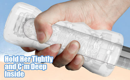 Transparent Handheld Masturbator – Penis Exerciser &amp; Stamina Trainer