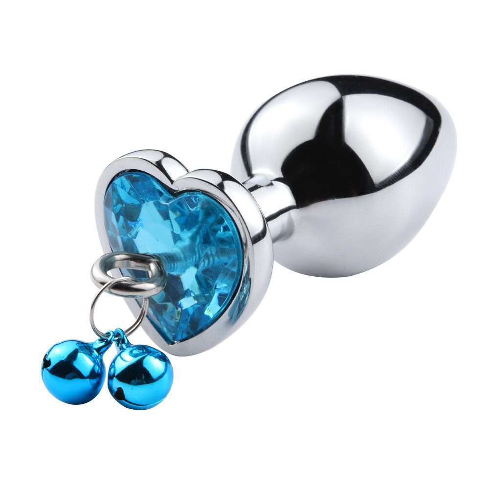 Heart-Shaped Alloy Anal Plug – Detachable Chain &amp; Bell, Safe and Comfortable Intimate Play