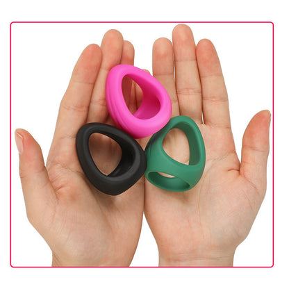 Triple Locking Cock Ring – 3-Ring Silicone Penis Ring for Delay &amp; Control