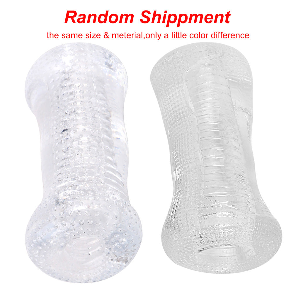 Transparent Double-Ended Male Masturbator – Soft TPE, Solo or Couples Play