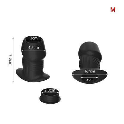 Hollow See-Through Anal Plug | Transparent Dilator · Leak-Proof Cap · Enema Ready